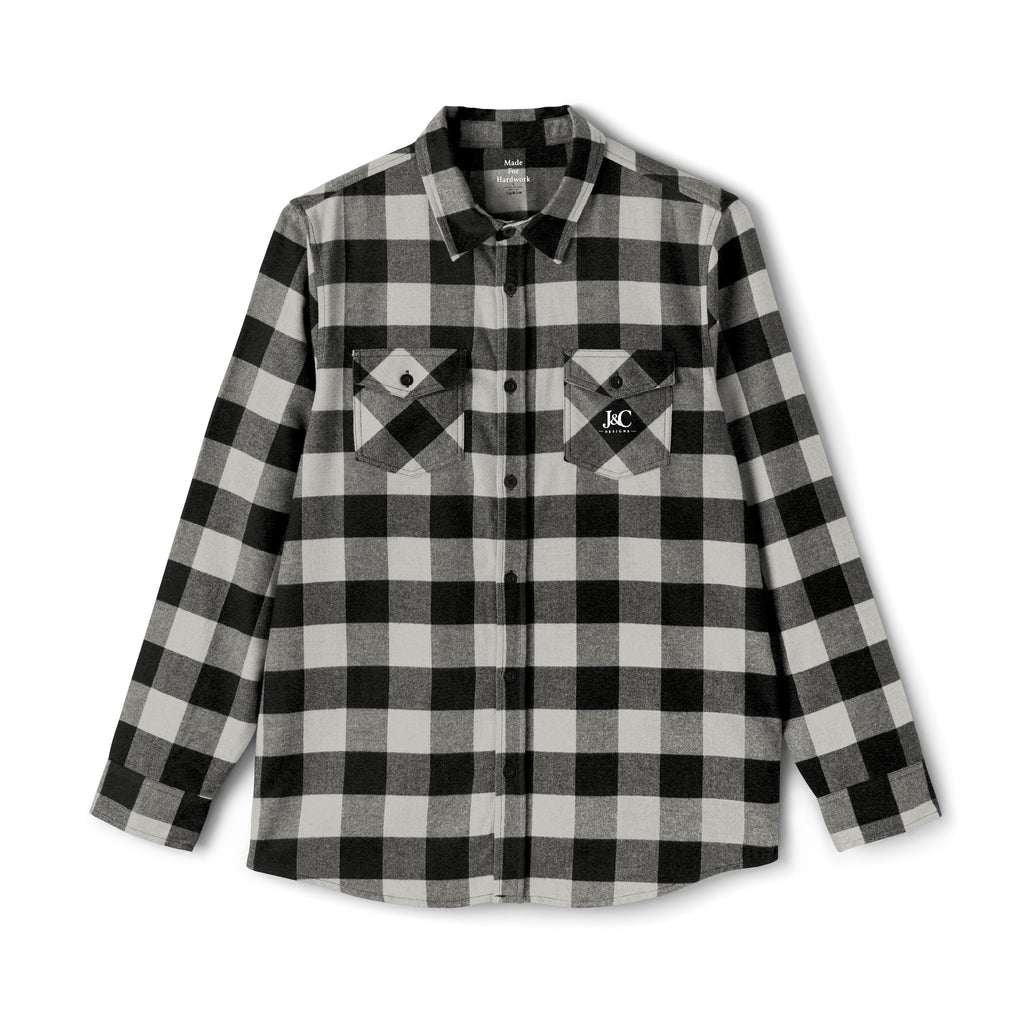 Black and White Buffalo Plaid Flannel Shirt