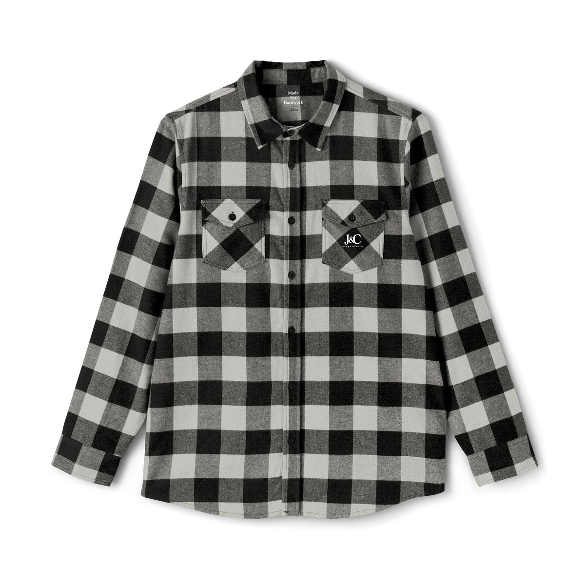 Black and White Buffalo Plaid Flannel Shirt