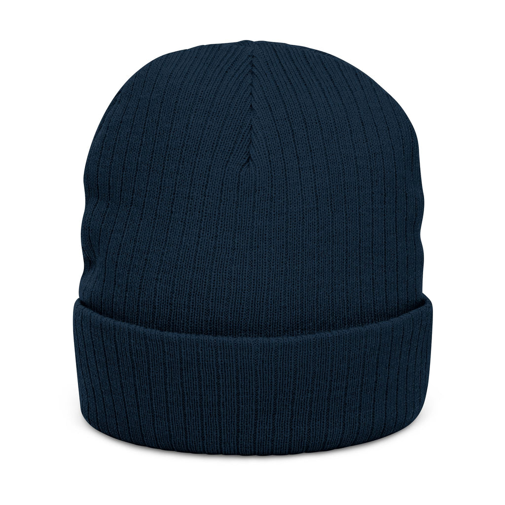 Embroidered Ribbed Knit Beanie