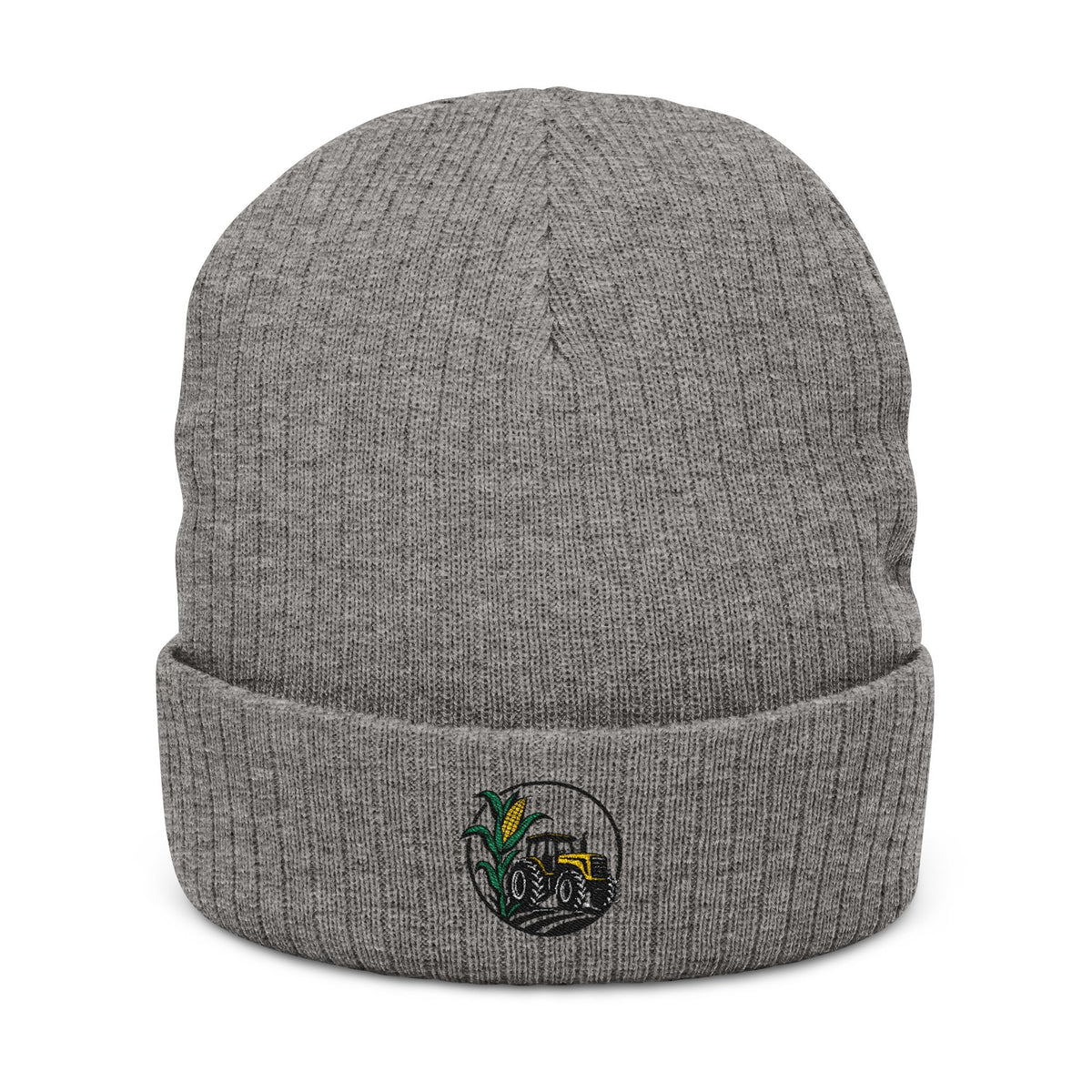 Embroidered Ribbed Knit Beanie