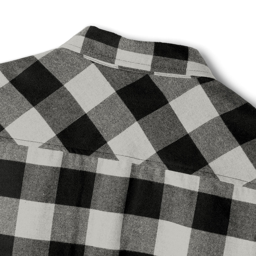 Black and White Buffalo Plaid Flannel Shirt