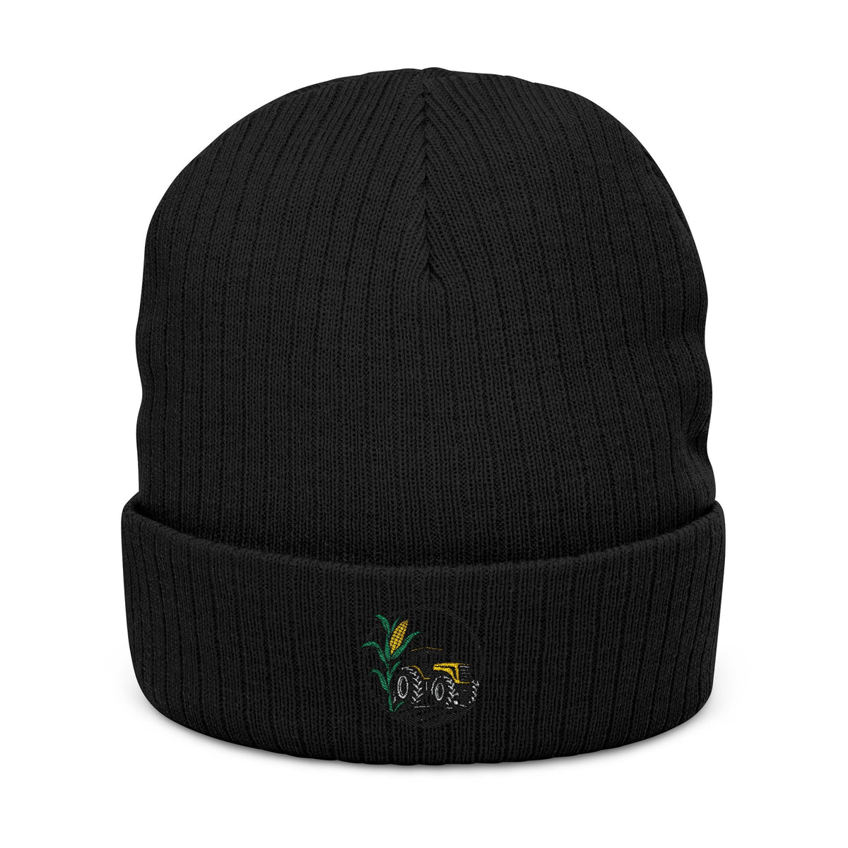 Embroidered Ribbed Knit Beanie