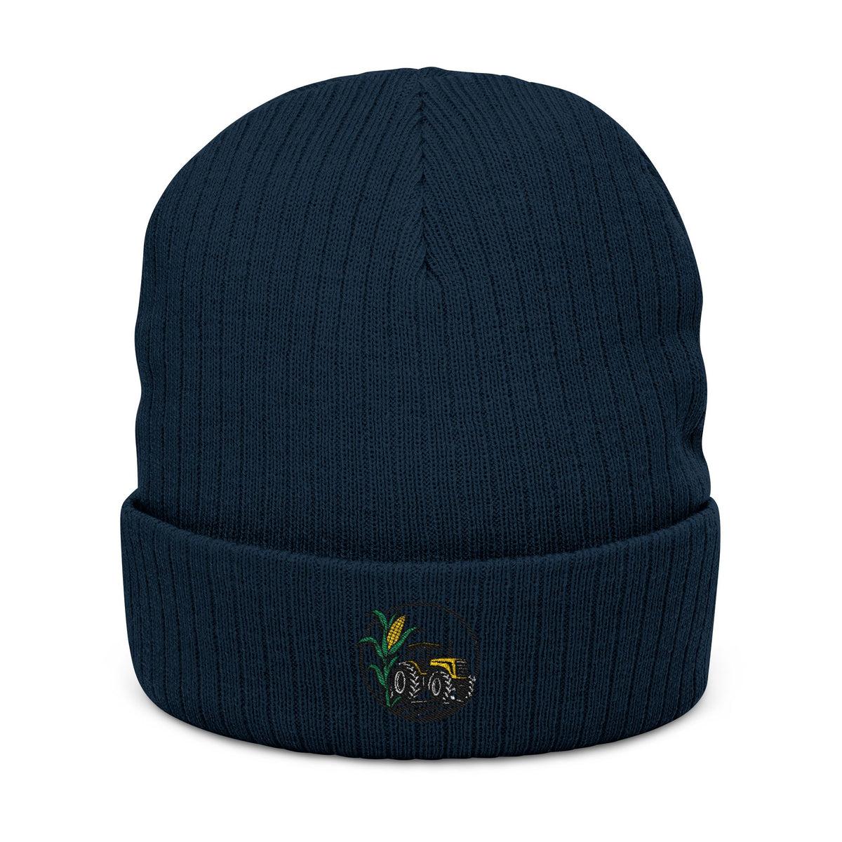 Embroidered Ribbed Knit Beanie